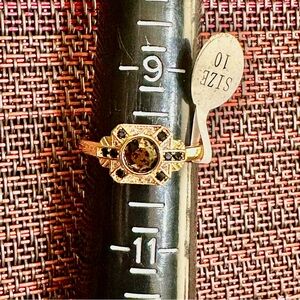 Fragrant Jewels Gold Ring with Brown Gemstone